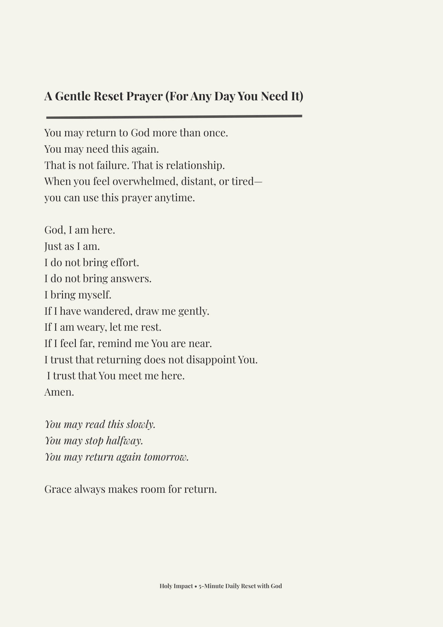 5-Minute Daily Reset with God — A Gentle 7-Day Devotional