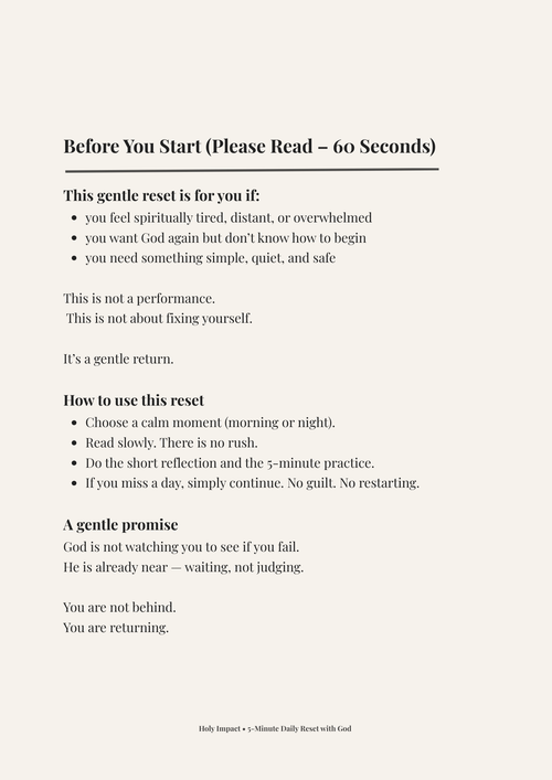 5-Minute Daily Reset with God — A Gentle 7-Day Devotional